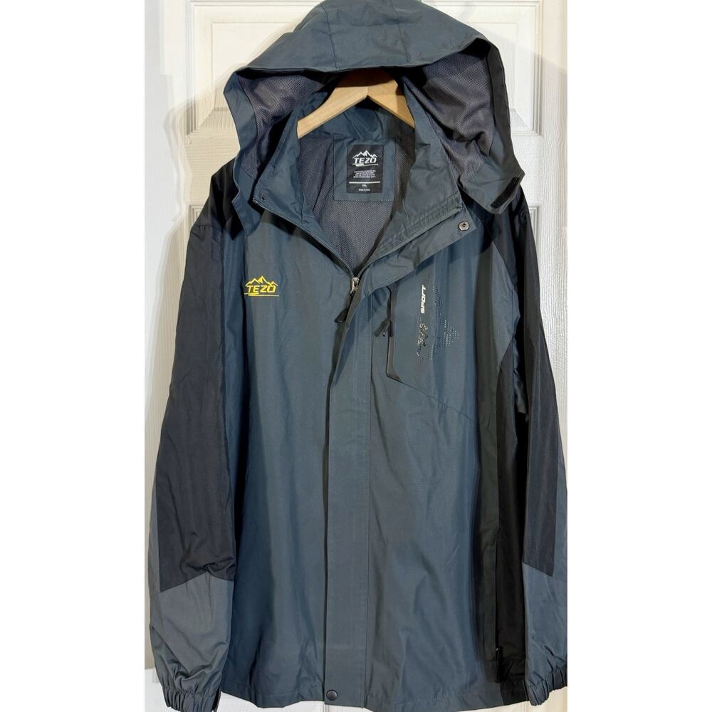 TEZO Outdoor Sport Jacket Mens XXL 2XL Coat Full Zip Windbreaker Waterproof Hike